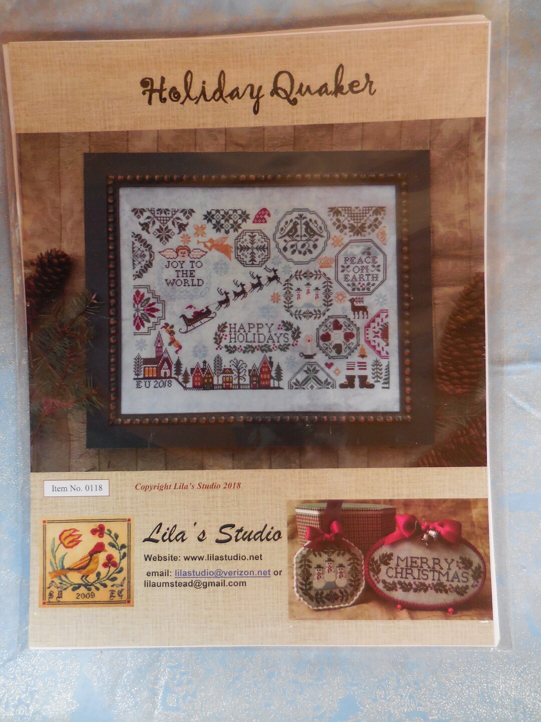 Holiday Quaker Cross Stitch Chart Etsy