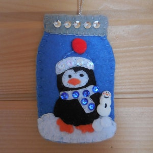 Mason Jar Penguin And Wee Snowman Ornament image 8