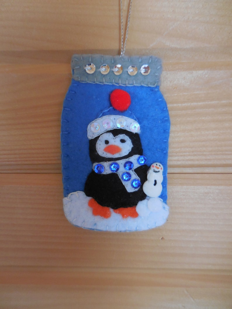 Mason Jar Penguin And Wee Snowman Ornament image 7