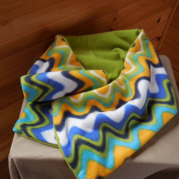 Wide Reversible Zigzag Fleece Scarf