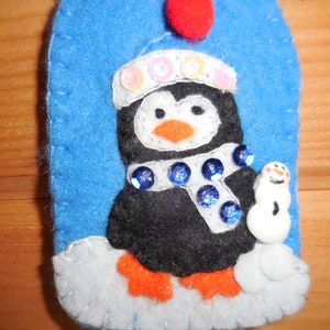 Mason Jar Penguin And Wee Snowman Ornament image 3