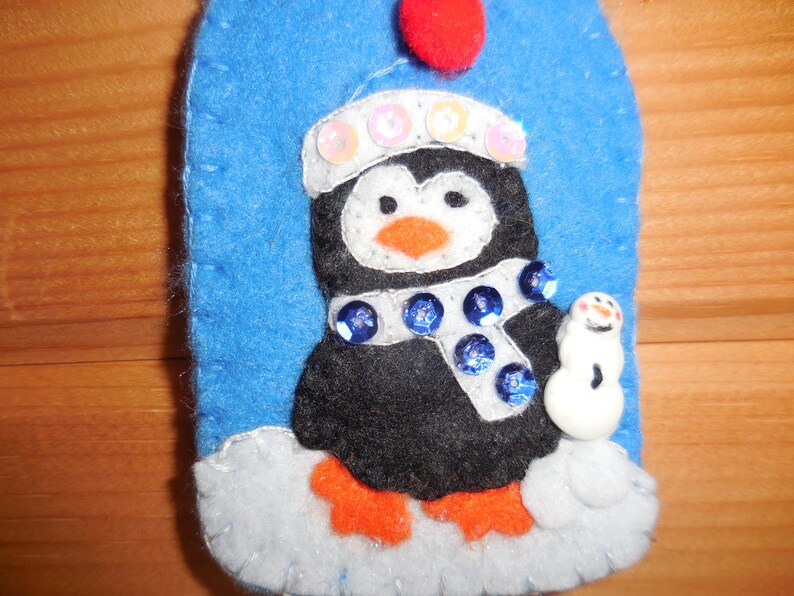 Mason Jar Penguin And Wee Snowman Ornament image 3