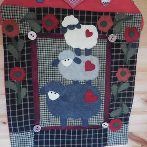 Wollschaf Applikation Wandbehang