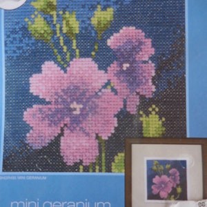Mini Geranium Cross Stitch Kit