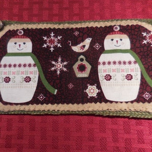 Snowflakes and Snowmen Penny Rug