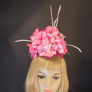 Pink Wedding Hat, Pink Mother of the Bride Hat, Pink Dressy Church Hat, Pink Floral Fascinator Hat, Pink Headband Hat, Pink Fascinator Hat