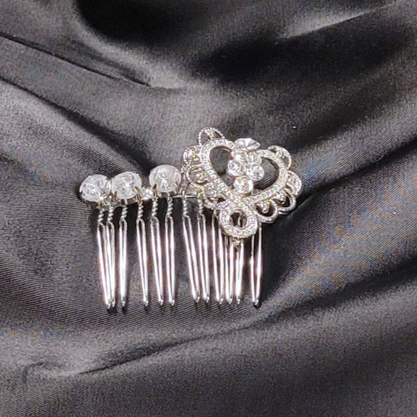 Mother's Day Gift, Crystal Bridal Hair Comb, Silver Crystal Bridal Hairpiece, Silver Bridal Hairpiece, Silver Crystal Wedding Comb