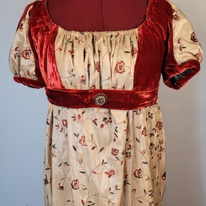 Burgundy Regency Dress, Bridgerton Dress, Jane Austin Ballgown, Regency Style Court Dress, Regency Costume Dress, Regency Gown Size 14