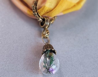 Bronze Floral Scarf Slide Pendant, Bronze Flower Scarf Ring, Handmade Scarf Jewelry