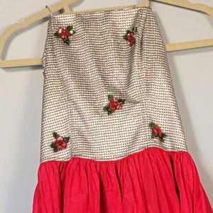 Vintage Red Formal Dress, 80s Evening Dress, Vintage Red Christmas Dress, Vintage Cocktail Party Dress, Vintage Red Prom Dress Size 8