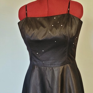 Vintage Black Cocktail Party Dress, 80s Tea Party Dress, Vintage Black Formal Dress, Vintage Prom Dress, Vintage S 14 Black Tea Gown