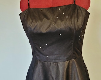 Black Cocktail Party Dress, Size 14, Black Tea Party Dress, Black Formal Dress, Vintage Evening Dress, Black New Year's Eve Dress