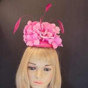 Hot Pink Dressy Church Hat, Hot Pink Bridesmaid Hat, Hot Pink Wedding Hat, Pink Mother of the Bride Hat, Pink Headband Hat, Pink Hatinator