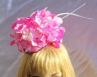 Pink Kentucky Derby Fascinator Hat, Pink Mother of the Groom Fascinator Hat, Pink Dressy Church Hat, Pink Mother of the Bride Hat,