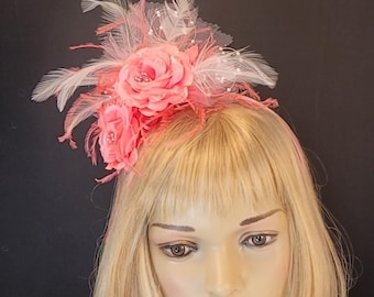 Pink Kentucky Derby Fascinator, Pink Wedding Fascinator, Pink Mother of the Bride Fascinator, Pink Mother of the Groom, Fascinator