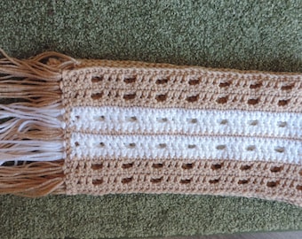 Easy 2-Tone Winter Scarf Crochet  PATTERN