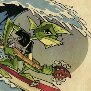 Surf Creature - Signed 8&quot;x10&quot; Art Print by Rob Kramer