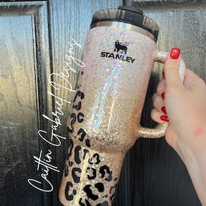 Champagne/Black Ombre Leopard Swirl Tumbler | Stanley | YETI | Simple Modern Trek