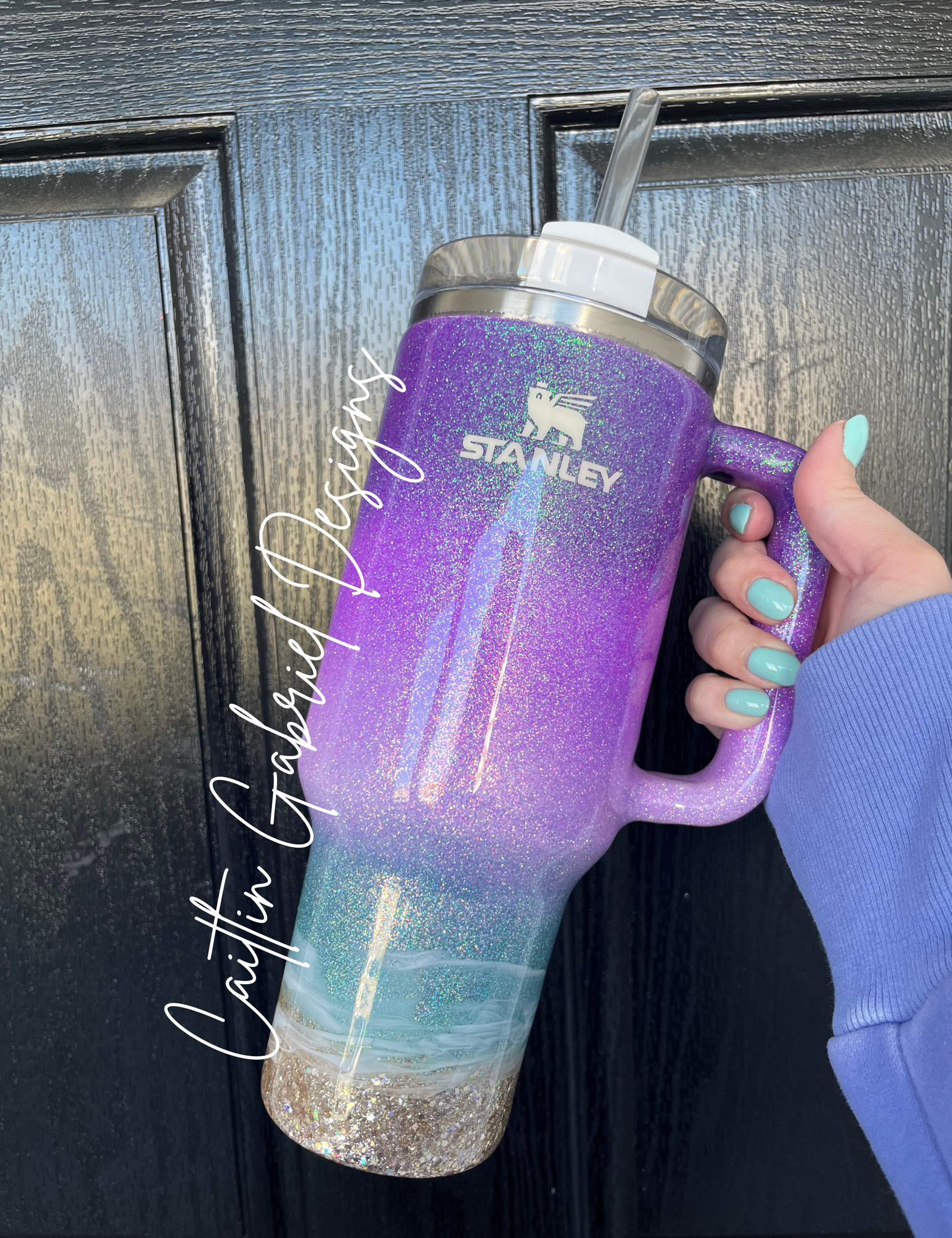 PURPLE Beach Ombre Tumbler Stanley YETI Simple Modern Trek