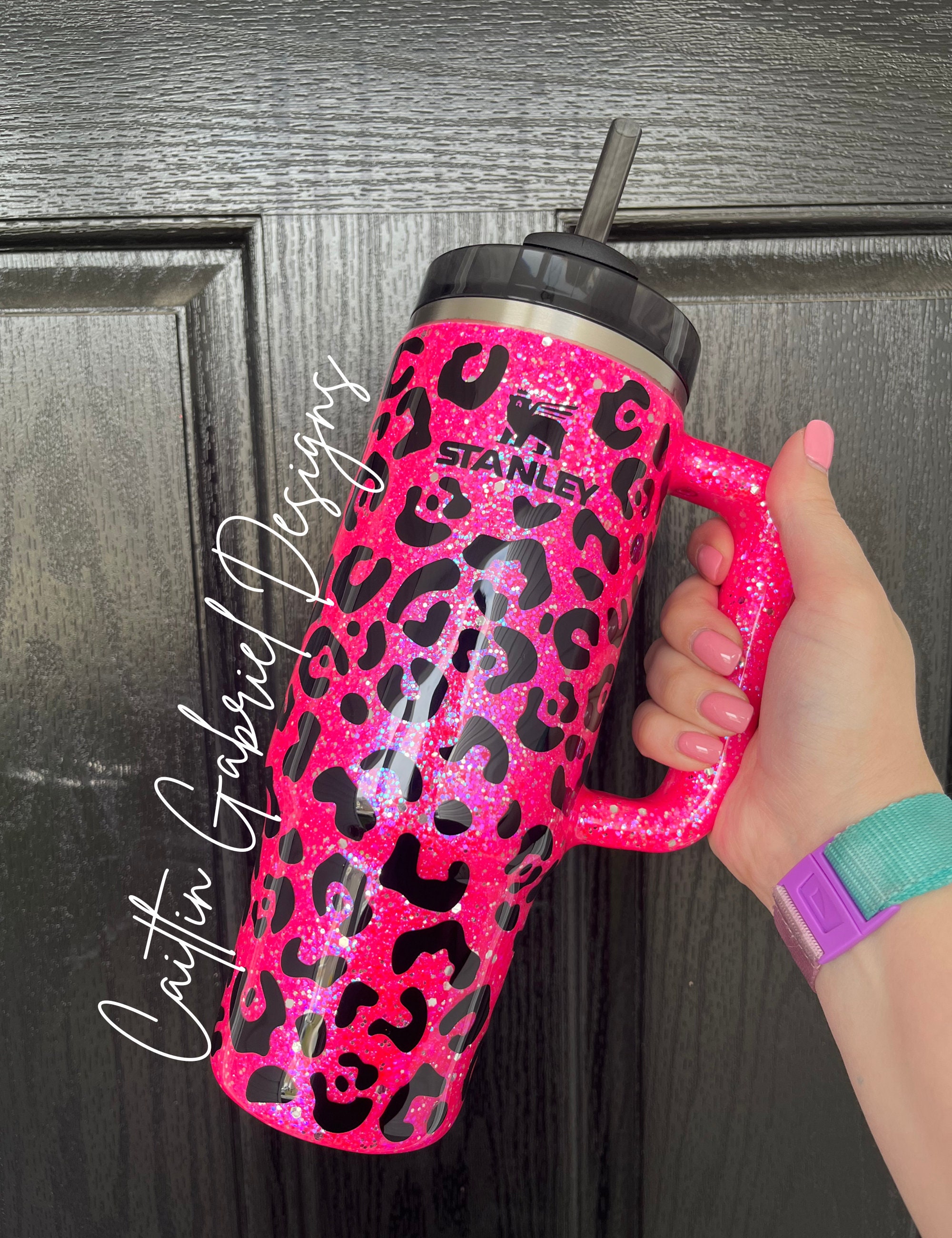 HOT Pink Leopard Tumbler | Stanley | YETI | Simple Modern Trek - Etsy