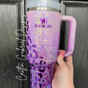 Customized Glitter Ombre Stanley Tumbler Pink Ombré Tumbler -  in 2023