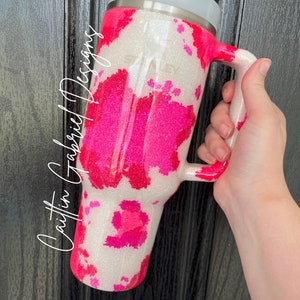 TikTok PINK Cowhide Tumbler | Stanley | Yeti | Simple Modern | HOGG