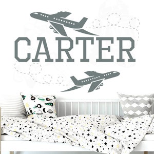 Name Wall Decal. Plane Decal. Boys Name Decal. Plane Decals Nursery. Boys Nursery Decor. Custom Name Sticker. Nursery Wall Art (MA34)