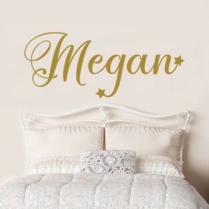 Name Wall Decal - Girl Nursery Decal - Girls Bedroom Decor - Gold Decor - Custom Vinyl Name Decal - Gold Name - Nursery Wall Decals DM106