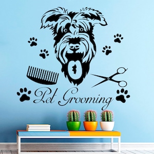 Wall Decals Dog Scissors Decal Pet Shop Grooming Salon Decor Vinyl Animal Stickers Art Interior Design Home Decorations Mural J699