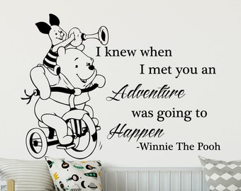 Winnie The Pooh Quote Wall Decals I Knew When Decal Nursery Baby Kids Bedroom Decor Vinyl Quote Sticker Inspirational Vinyl Decal J759