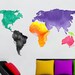 World Map Wall Art, World Map Decal, Full Color Vinyl Decal, Map ...