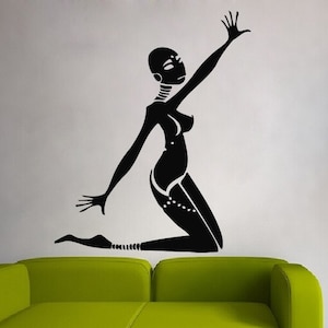 Wall Decals Africa Dance People African Woman Silhouette Wall Vinyl Decal Sticker Art Mural Living Room Decor Home Interior Design m230