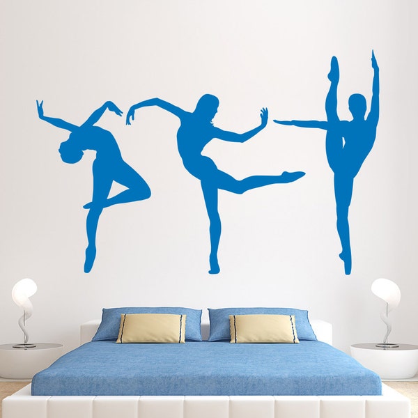 Ballet Wall Decal Ballerinas Vinyl Art Sticker Girl Kids Room Sport Gym Nursery Dance Studio Removable Nursery Window Mural Home Decor AR286