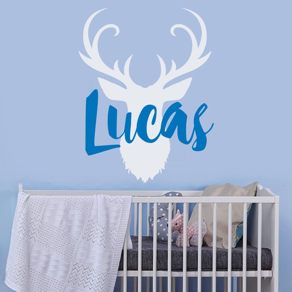 Personalized Name Wall Decal With Deer Antlers & Bear - Rustic Nursery Or Home Decor (22"h X 33"w) - View #8