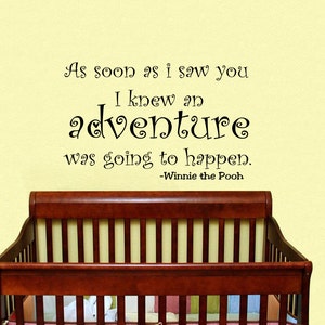 Wall Decals Quote Winnie the Pooh Adventure Home Vinyl Decal Sticker Kids Nursery Baby Room Decor V224