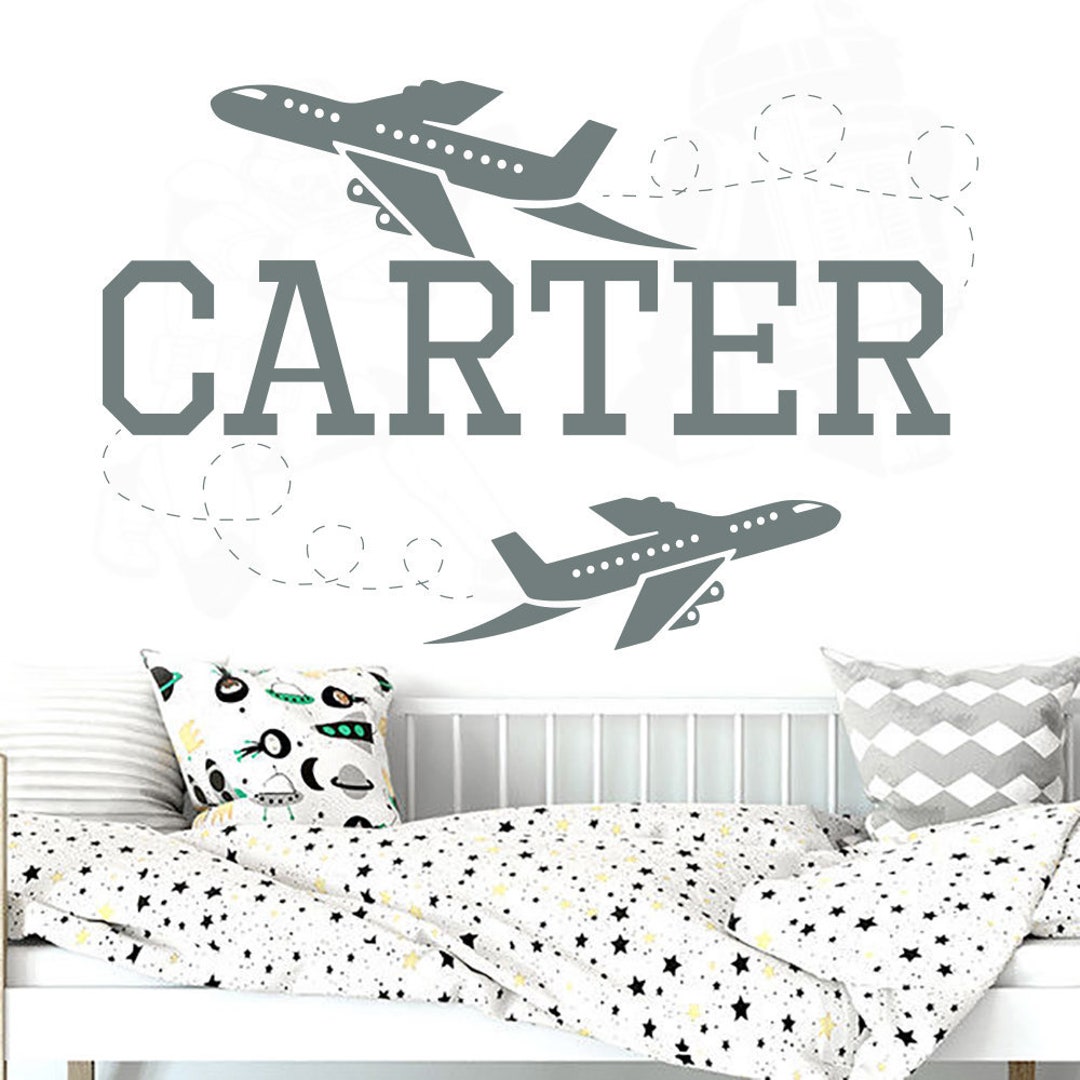 Name Wall Decal. Plane Decal. Boys Name Decal. Plane Decals Nursery ...