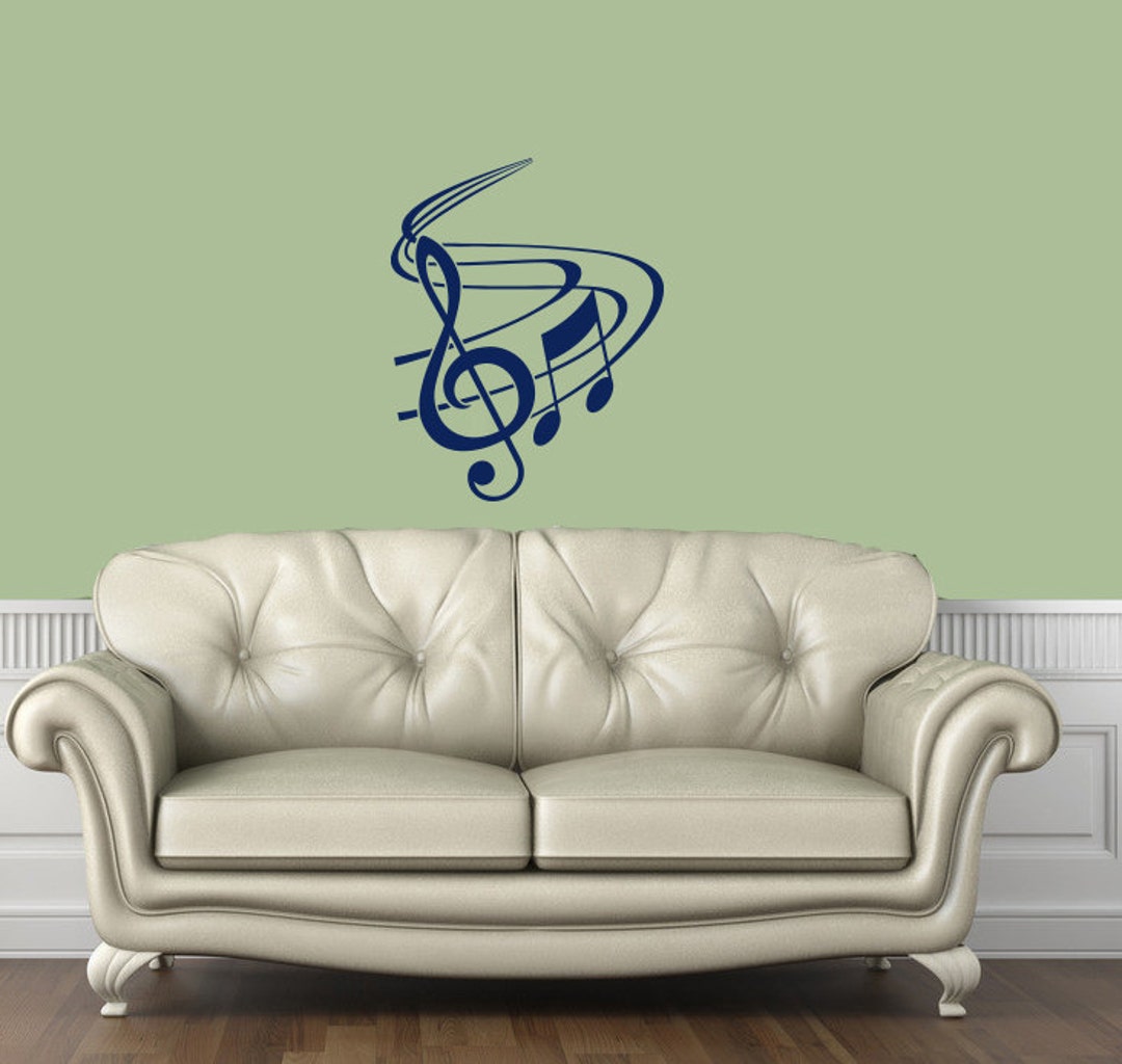 Wall Decals Music Note Scale Treble Clef Vinyl Decal Sticker Home ...