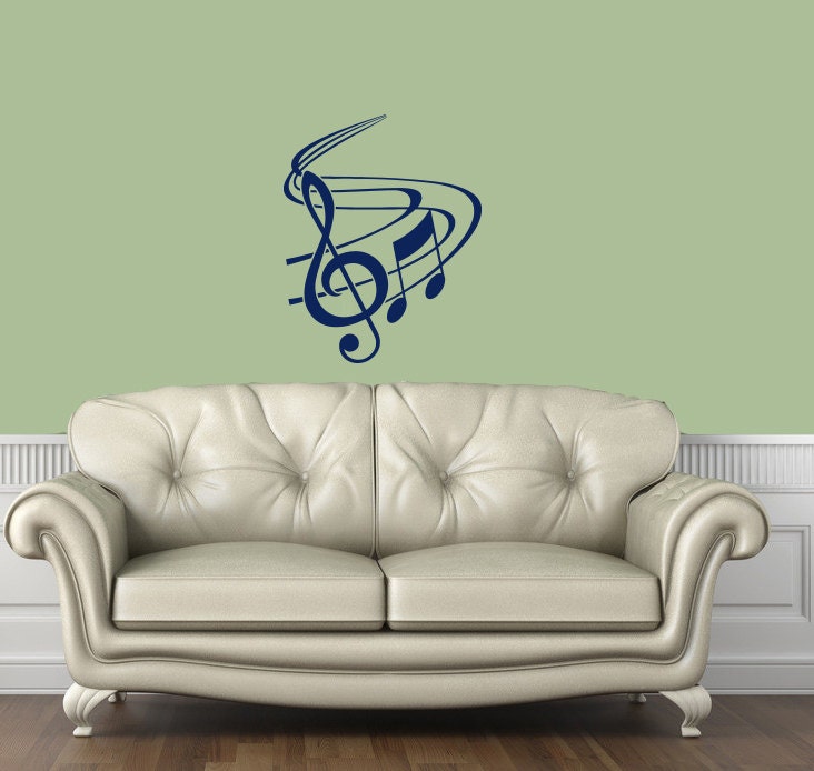 Wall Decals Music Note Scale Treble Clef Vinyl Decal Sticker Home ...