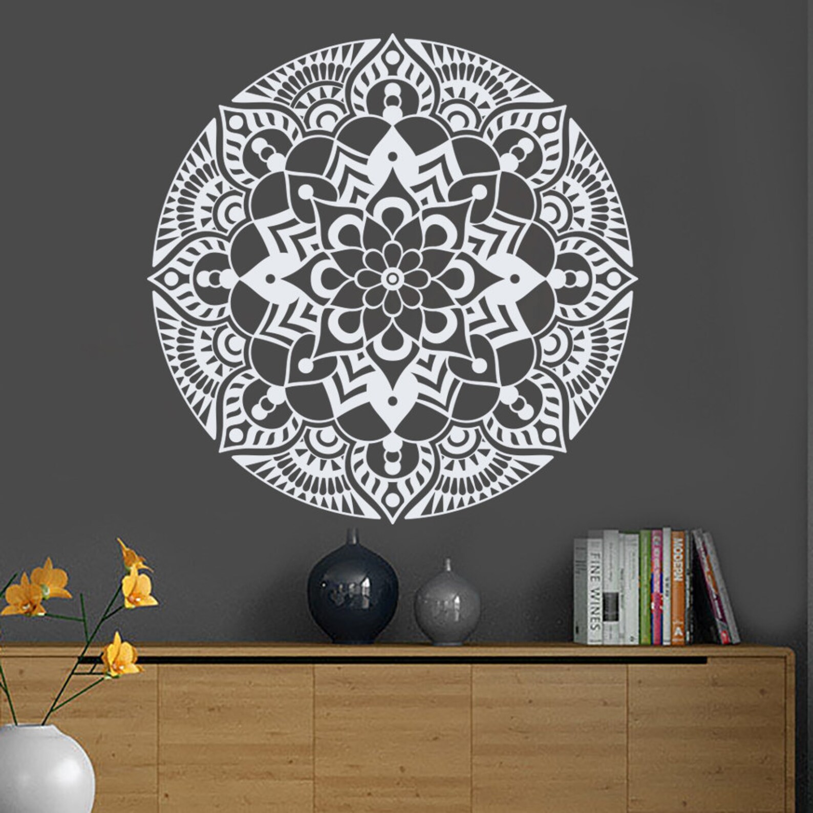 Mandala Wall Decal Mandala Sticker Boho Sticker Bohemian - Etsy