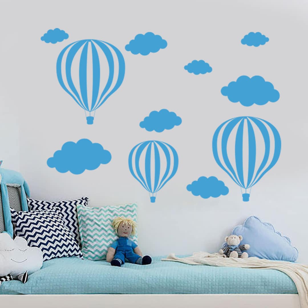 Hot Air Balloon Wall Decal, Nursery Wall Decal, Air Balloon Sticker ...