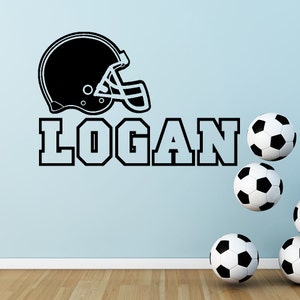 Custom Name Wall Decals Helmet Sport Decal Nursery Baby Boy Room Decor Vinyl Letters Sticker Home Art Interior Decorations Mural MM46