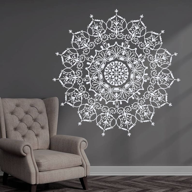 mandala wall decal. mandala sticker. mandala wall decal for | etsy