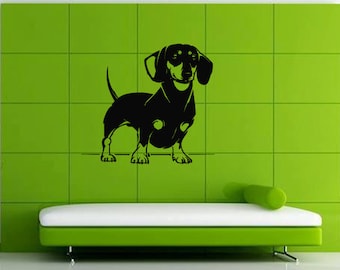 Dog Wall Decals Dachshund Puppy Stickers Pets Animals Pet Shop Home Interior Decor Vinyl Decal Sticker Kids Nursery Baby Room Decor m302