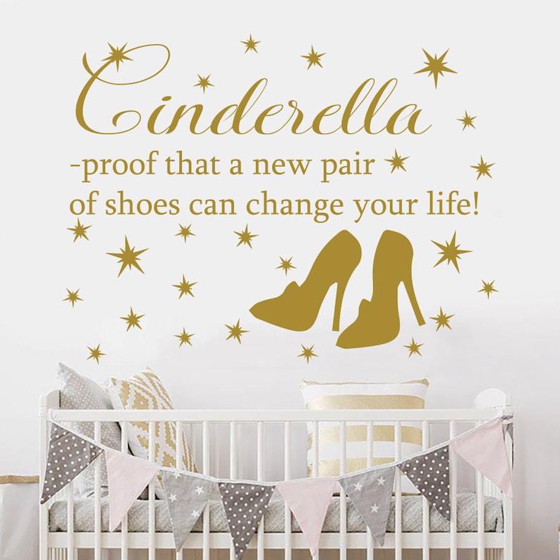 Cinderella Wall Decal Quote Proof That A New Pair Decals Etsy