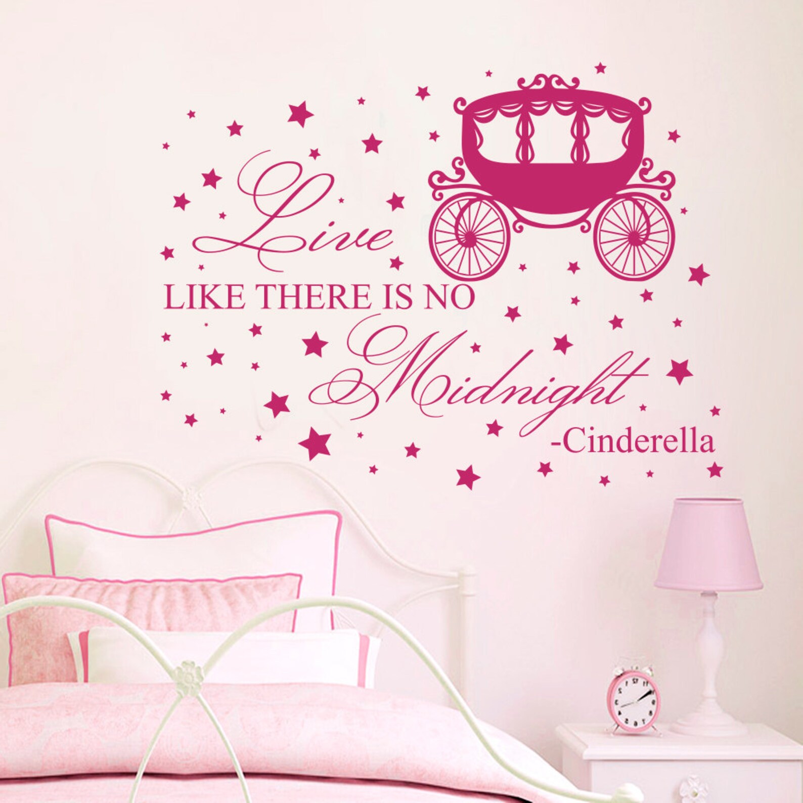 Cinderella Wall Decals Quote Live Like There Is No Midnight Etsy