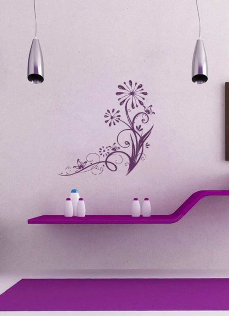 Wall Decals Abstract Flowers Dandelion Home Vinyl Decal Etsy