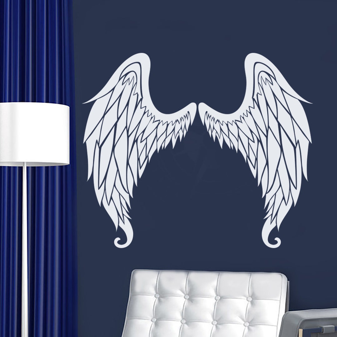 Angel Wings Wall Decal, Wings Sticker, Vinyl Sticker, Angel Wings Decor ...