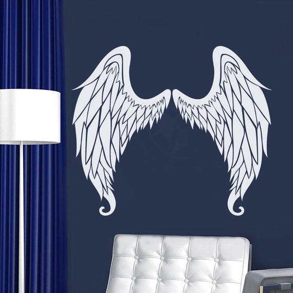 angel wings wall decal wings sticker vinyl sticker angel | etsy