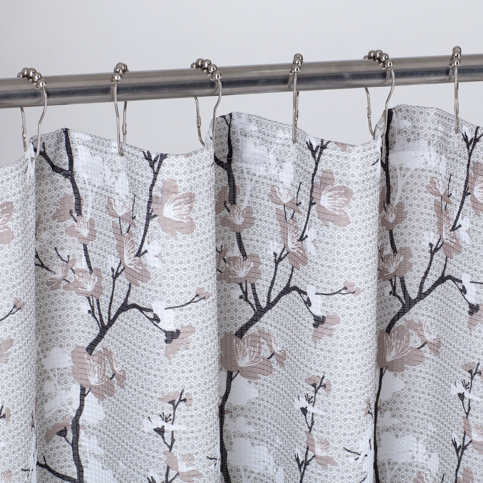 Dainty Home Floral Waffle Weave Fabric Shower Curtain Etsy