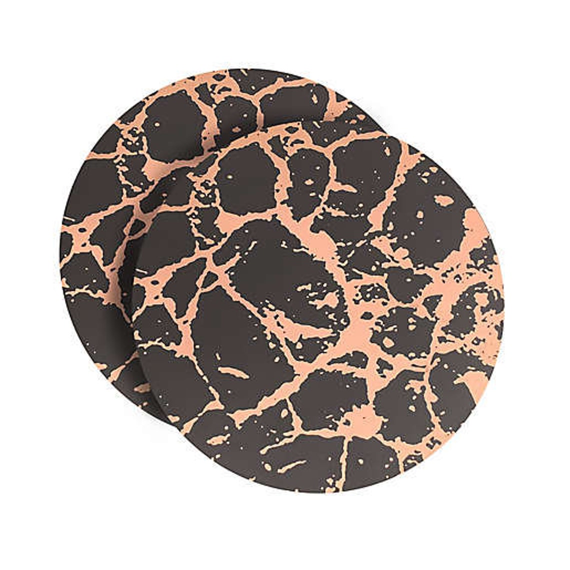Dainty Home® Marble Cork Metallic Round Placemats in Black Etsy